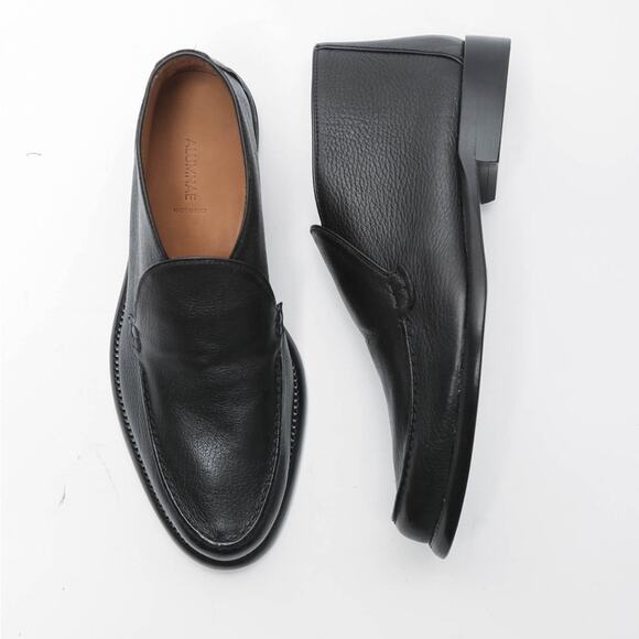 Alumnae Black Leather Ankle Loafer Style Booties Made In Italy Women’s 37 US 7 - Picture 9 of 10